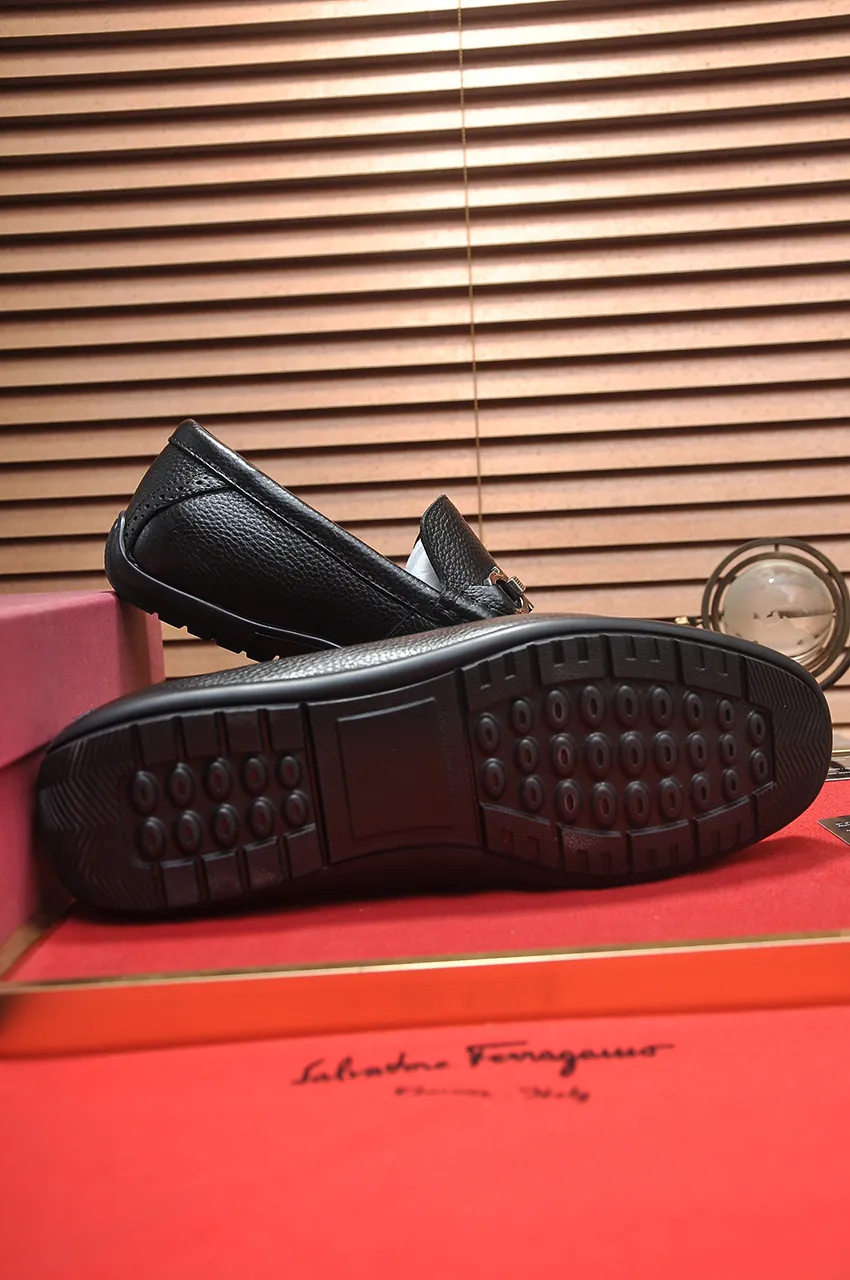 Men's men's shoes 💰520💶[Ferragamo/Ferragamo] (high-end Niuli) New 🍀 Ferragamo* - top version Ferragamo's classic formal leather shoes! Made of imported original cowhide, the inner top layer is comfortable cowhide lining! Original wear-resistant rubber outsole! High quality products! Code number 38-44!